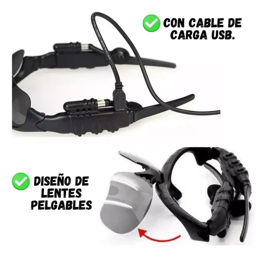 "Lentes De Sol Bluetooth Inteligente Con Audífonos Inalámbricos"