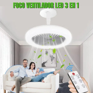 FOCO VENTILADOR  LED  3 EN 1
